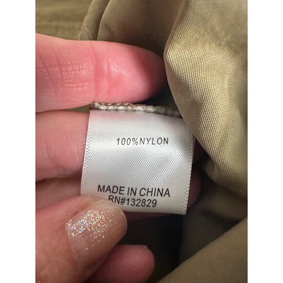 Lovers + Friends Issa Cargo Pants Army Green M Baggy 100% Nylon Jogger D4 - Picture 5 of 7